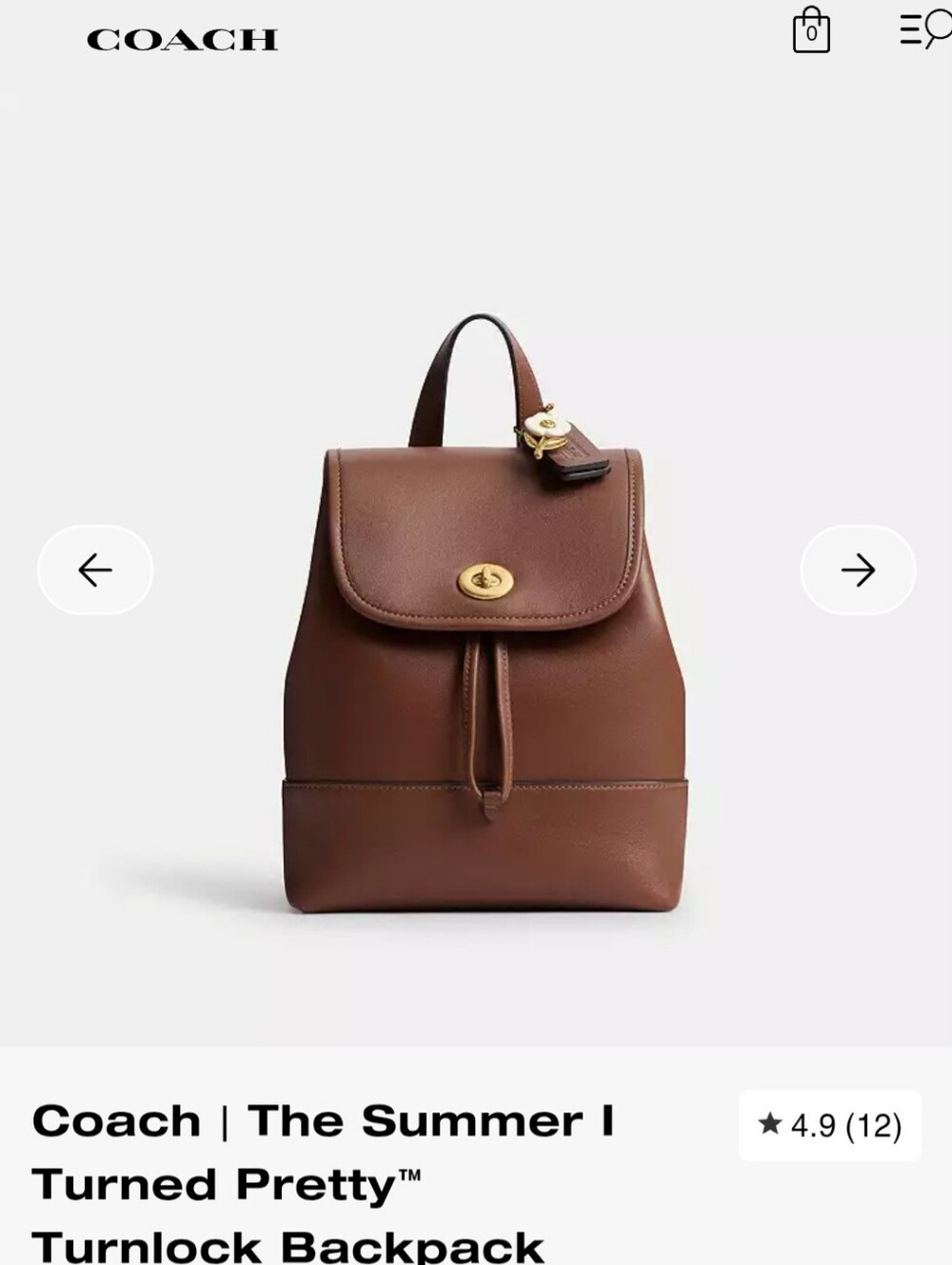 Coach Turnlock Backpack - The Summer I Turned Pretty NWT